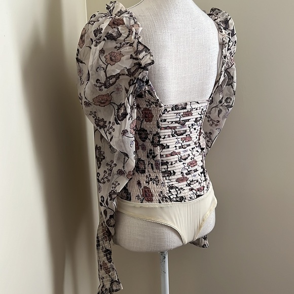 🆕 Free People Brunch Date Chiffon
Thong Bodysuit - Picture 13 of 15